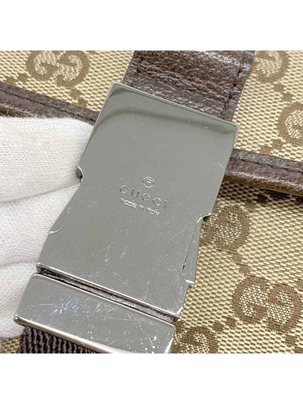 Gucci Waist Bag GG Canvas Brown Silver - Picture 9 of 10